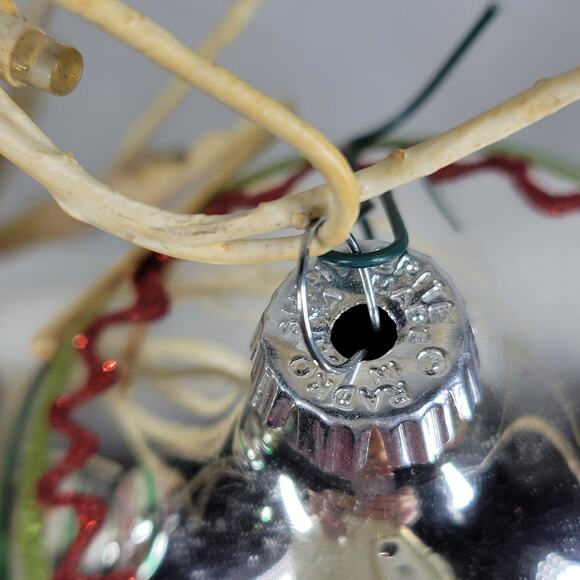 VTG Radko Shiny Brite 40s Finial Indent Reflector Glass Ornaments Hand Decorated - Picture 11 of 16